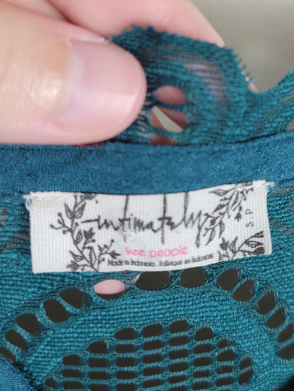 Free People Morning Song Teal Lace Detail Front Buttons Front Slit Maxi Dress - Picture 8 of 10